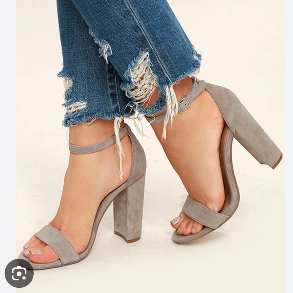 Steve Madden Women's Carrson Heel Taupe Suede Sandals